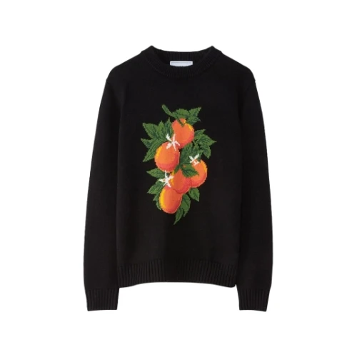CASABLANCA Orange Intarsia Knit Jumper