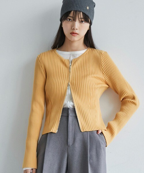 ViS 美smart スポンジニットZIPカーディガン