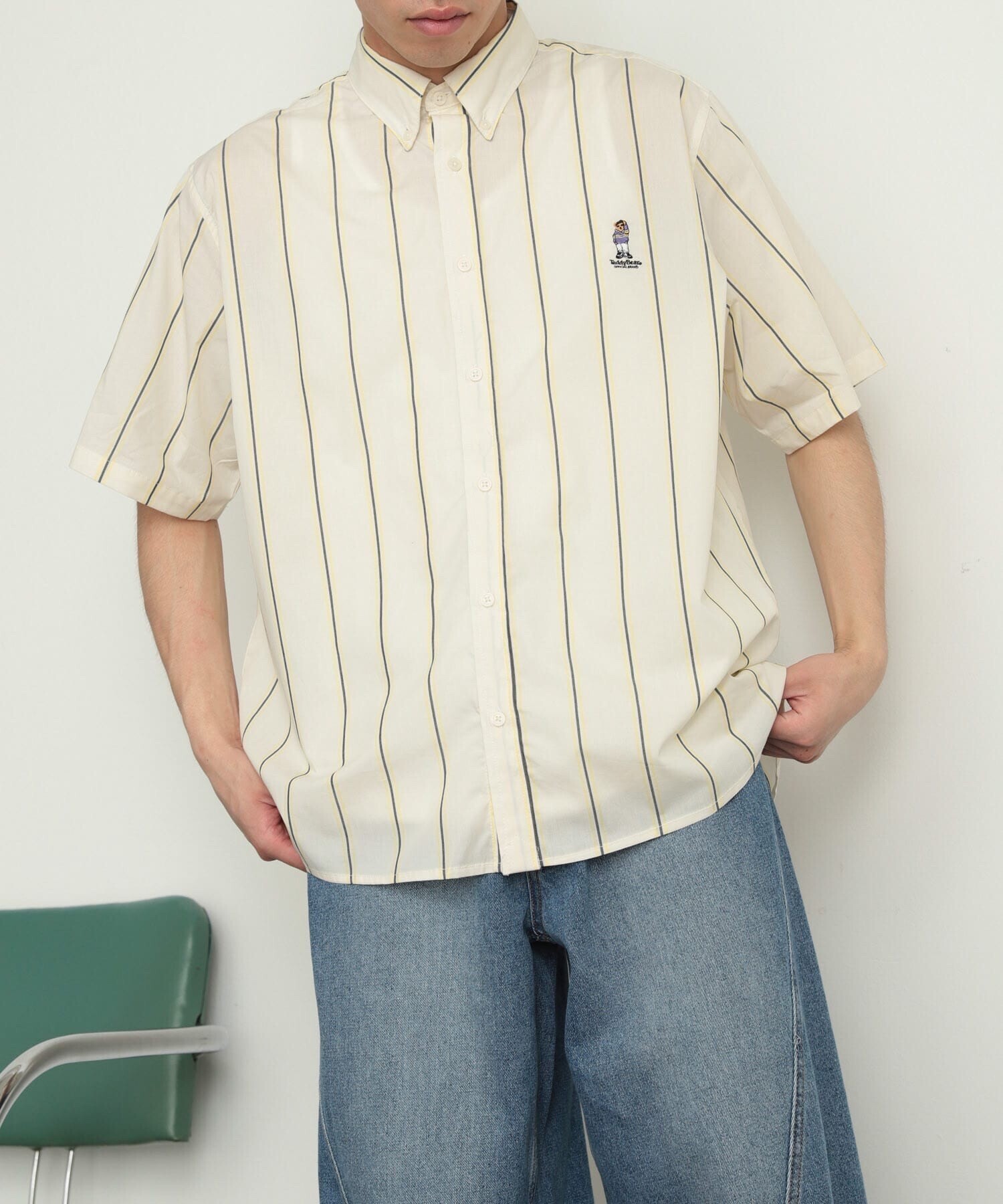 SENSE OF PLACE by URBAN RESEARCH TeddyBear×SOP　テディベアマルチストライプシャツ