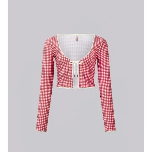 Jaded London Freda Gingham Swim Cardigan Top