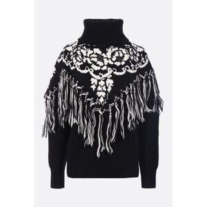 sacai ジャカードポンチョセーター