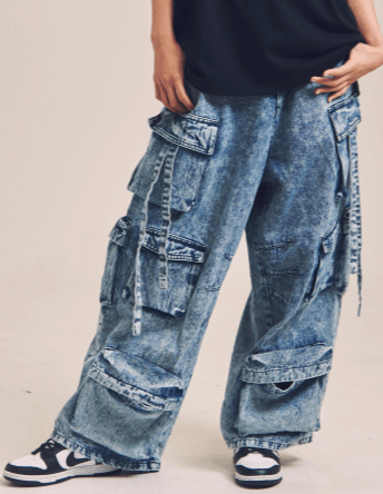 JACKROSE GA DENIM PARACHUTE CARGO PANTS