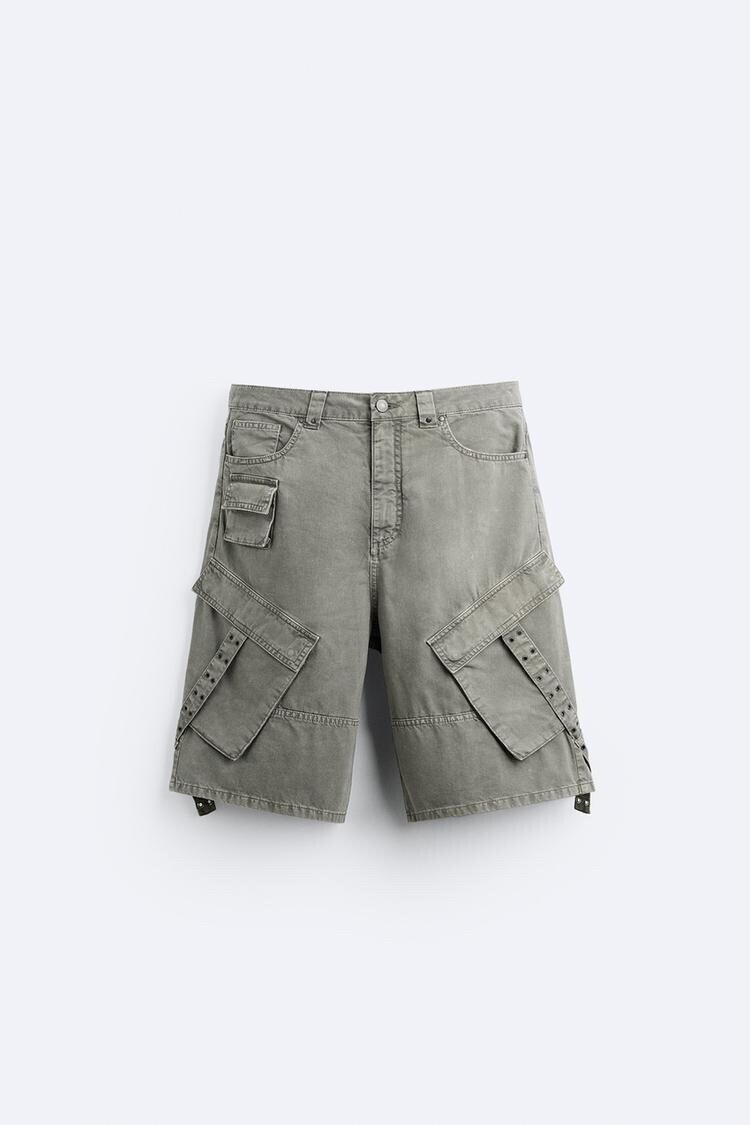 ZARA カーゴバミューダパンツ ストラップ