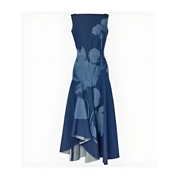 ERDEM アシンメトリーヘム デニムミディドレス