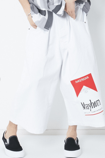 AMERICAN RAG CIE CHATO PANT W/MAYHEM プリント バギーパンツ