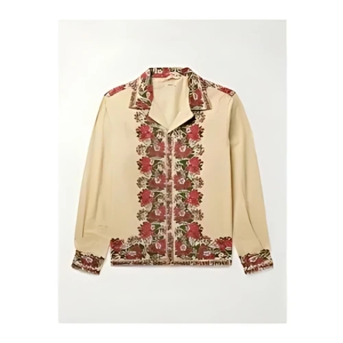 BODE Winter Bouquet Camp-Collar Floral-Print Cotton-Twill Shirt