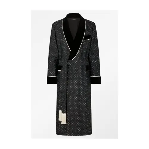 TOM FORD POLKA DOT SILK SHAWL COLLAR ROBE