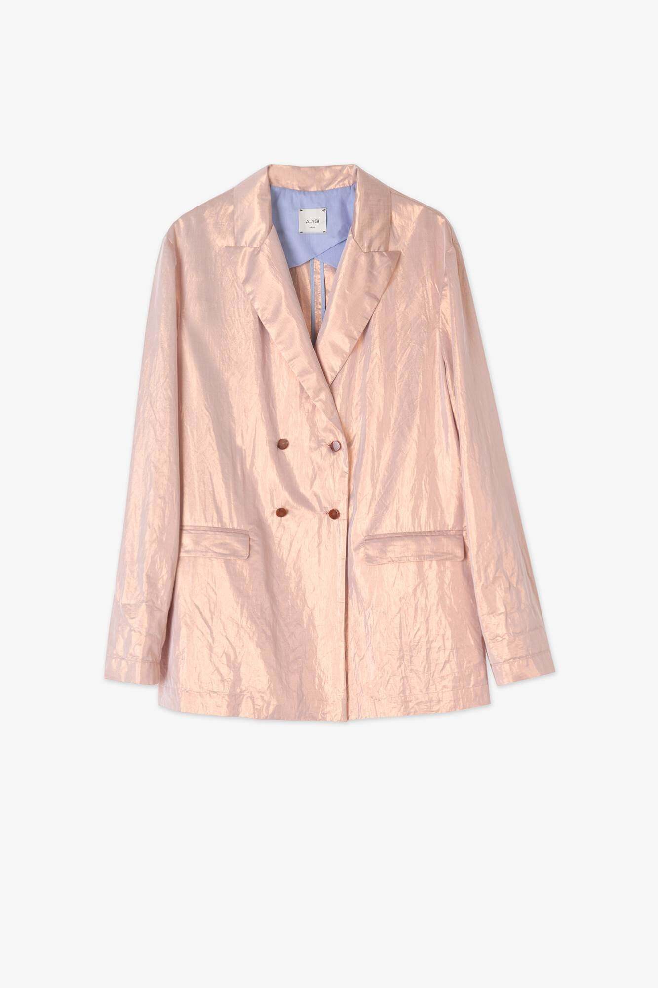 ALYSI SHINY DOUBLE BREASTED BLAZER
