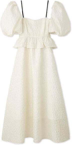 Lily Brown Women's 2 way Peplum Jacquard Dress