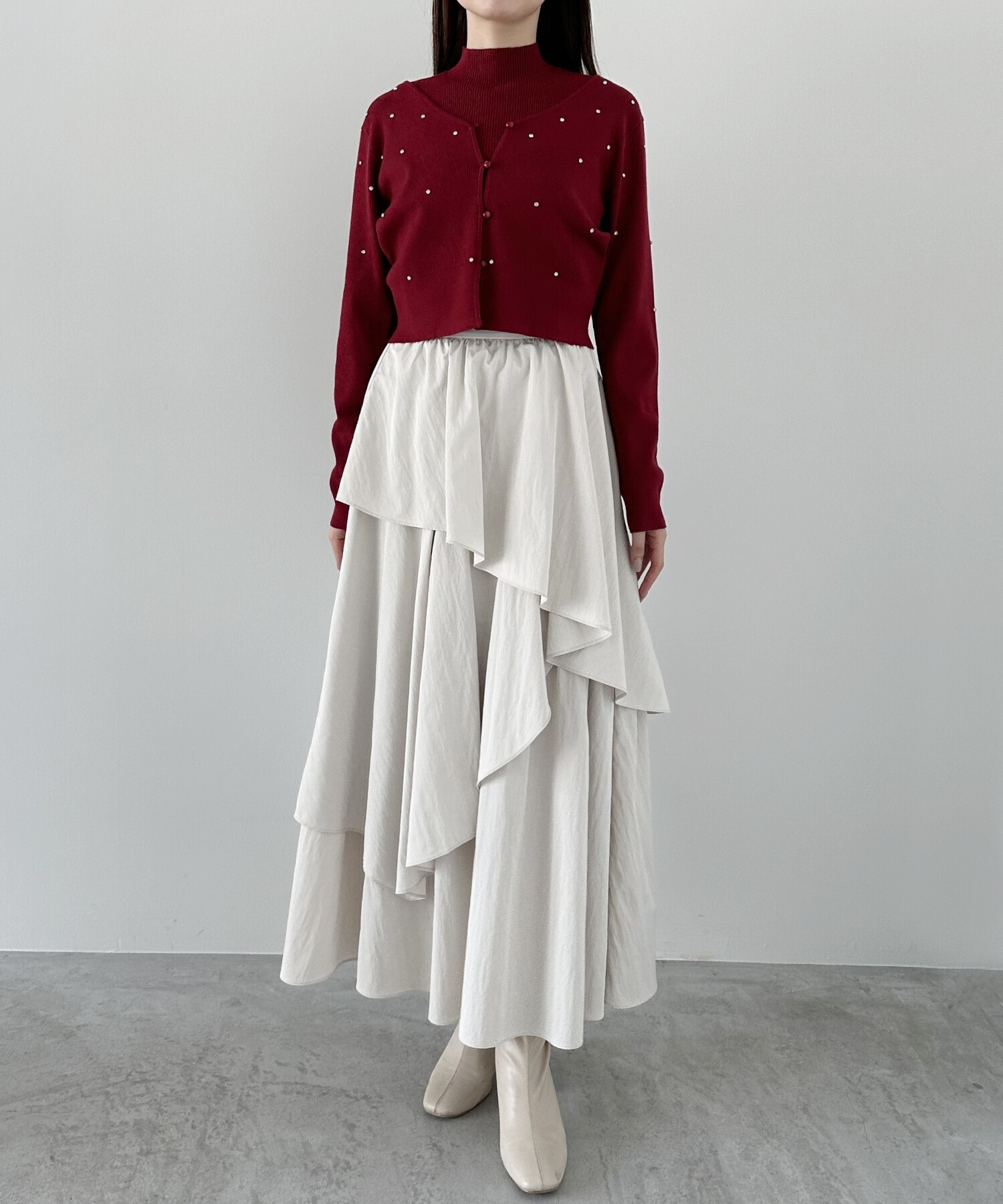 LILLIAN CARAT アシンメトリーティアードスカート