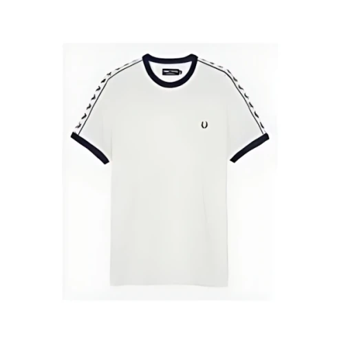 FRED PERRY テーピングリンガーTシャツ-スノーホワイト