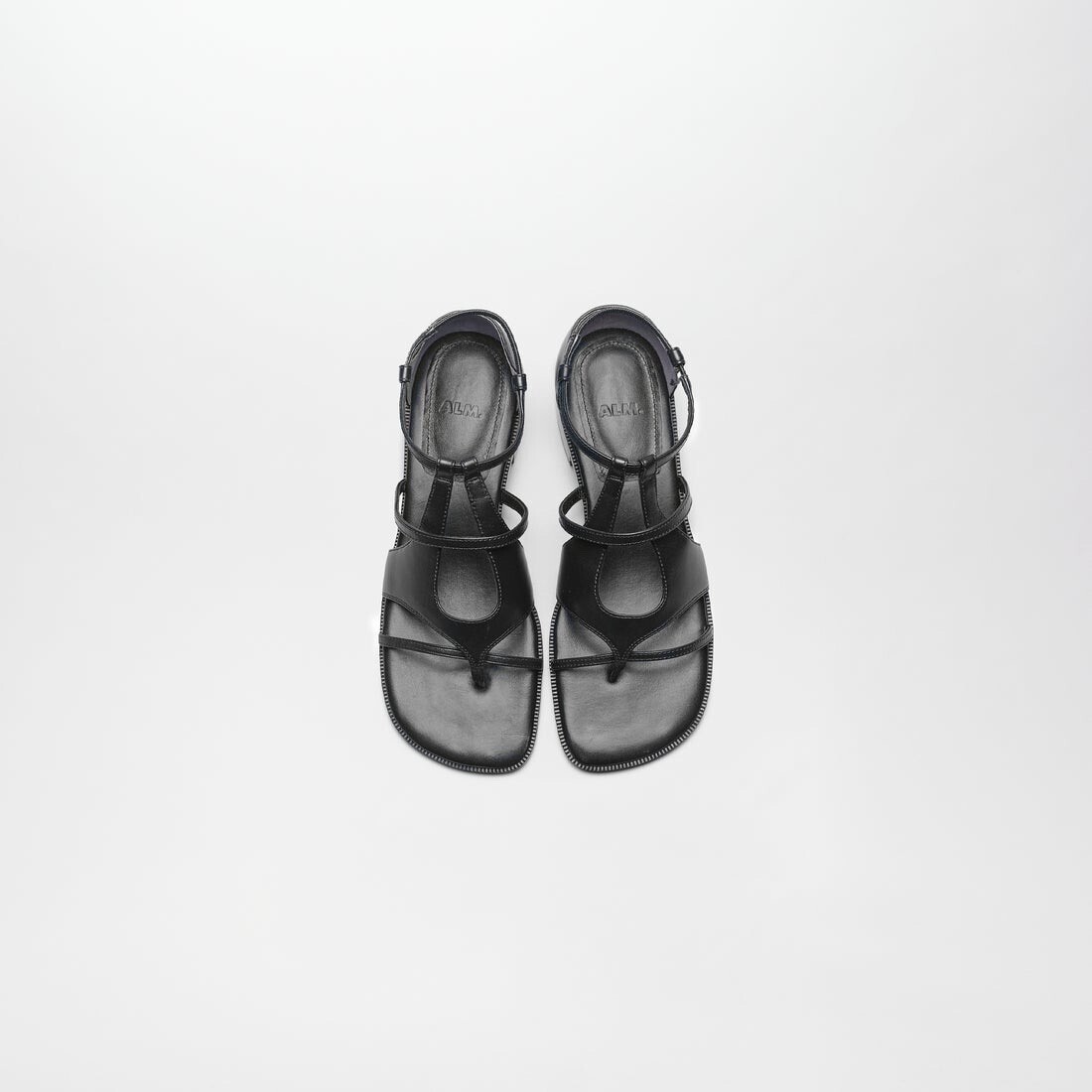 ALM. AMAPOLA LEATHER SANDALS (Black)