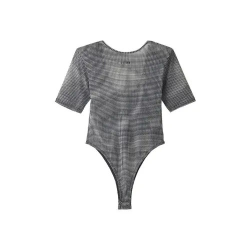 PRANK PROJECT Moire Printed Tulle Bodysuit
