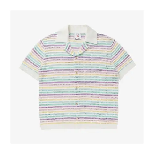 CASABLANCA Flower Short Sleeve Crochey Shirt