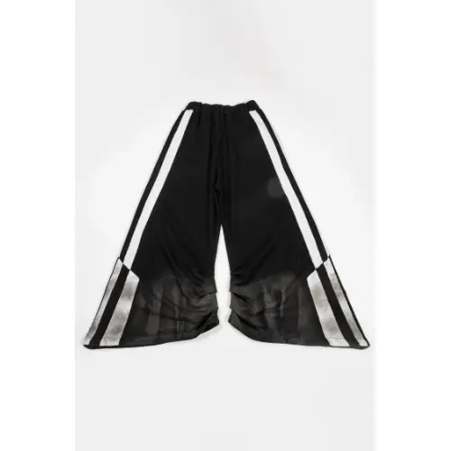KADAKADA Black dual tone printed wide leg sports pants