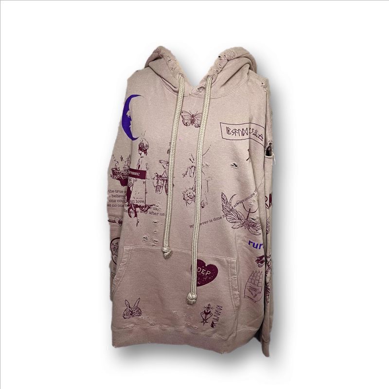 rurumu echoes printed hoodie