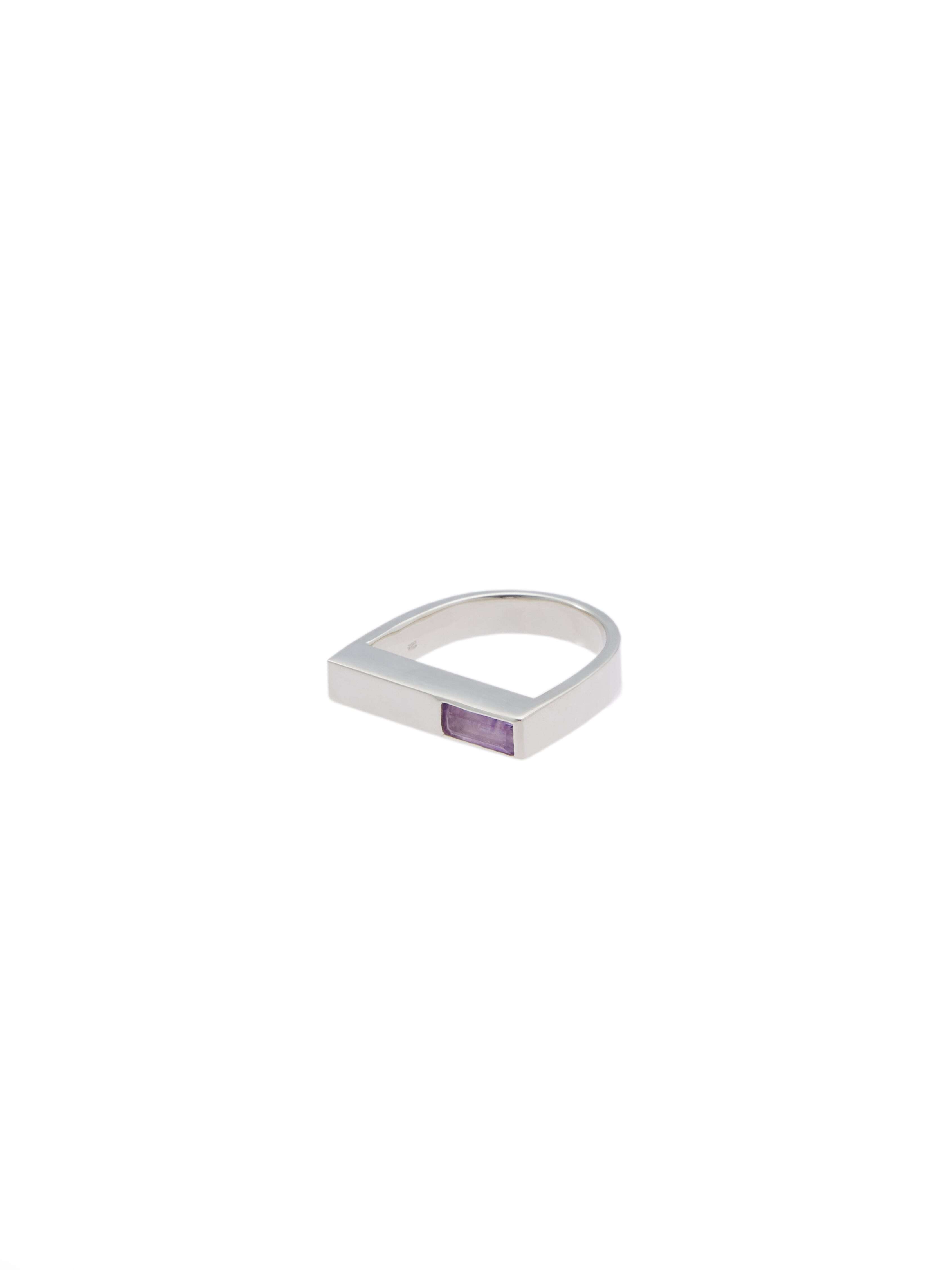 NOMG silver purple mosaic ring