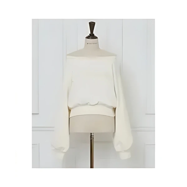 MISTREASS Logo Emb Off Shoulder Sweatshirt