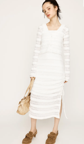 SLY FRONT BUTTON LACE 2P ロングワンピース