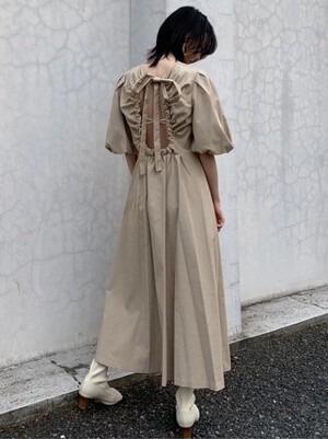 FRAY I.D バックドローストリングワンピース