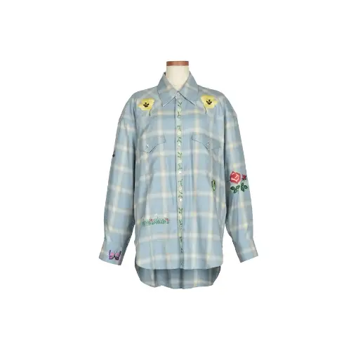 KEITA MARUYAMA Embroidery Ombre Check シャツ