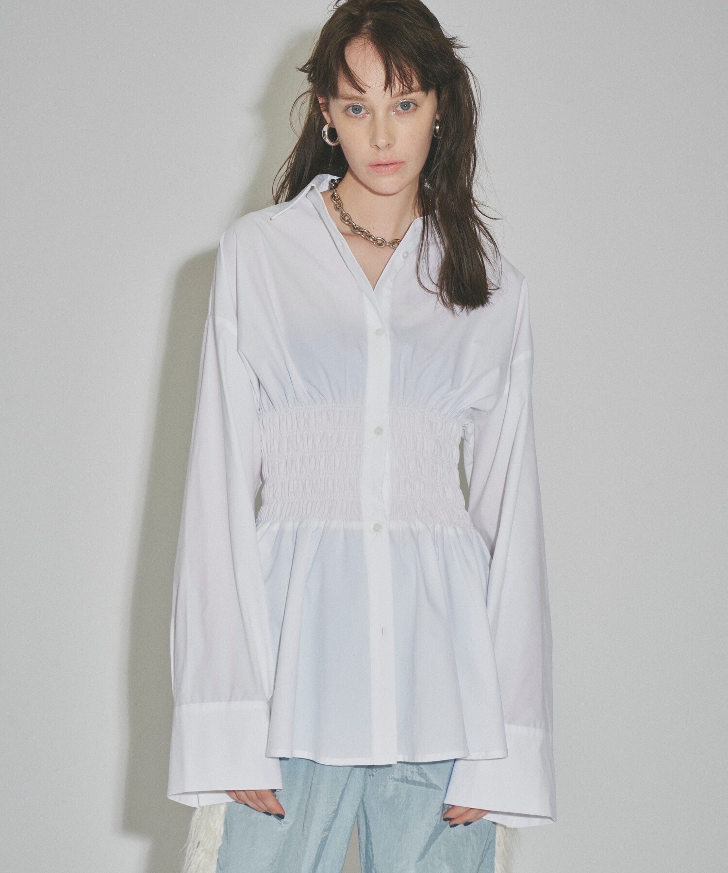 yae Waist shirring shirt