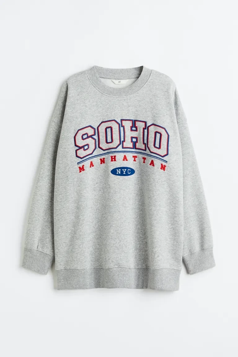 H&M プリントスウェットシャツ