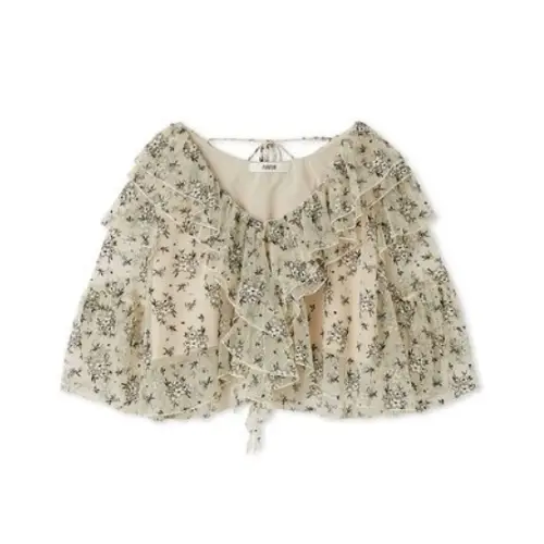 FURFUR フラワーレースラッフルブラウス