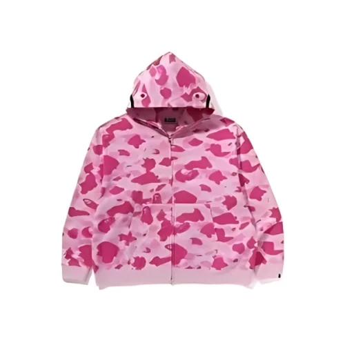 A BATHING APE FAUX FUR SHARK ZIP HOODIE