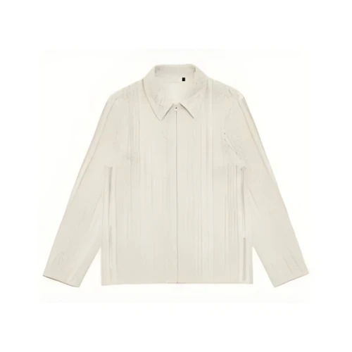 AMOMENTO CROCHET ZIP UP SHIRTS