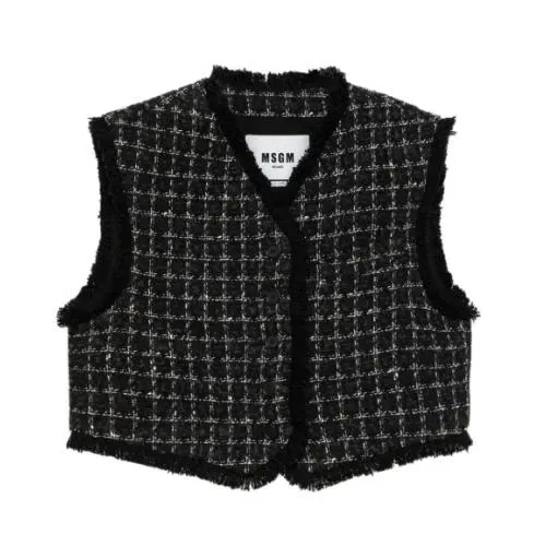 MSGM bouclé frayed jacket