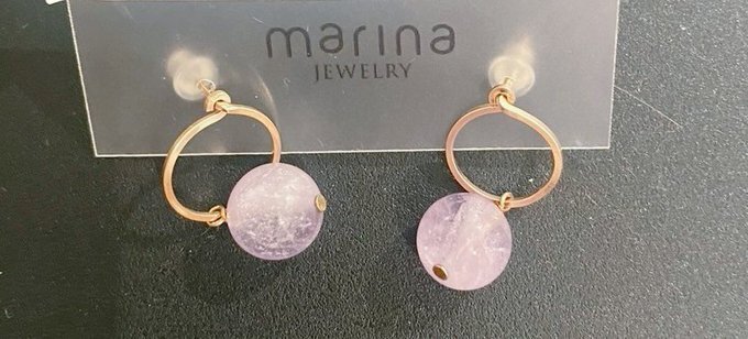 marina JEWELRY amethyst circle pierced earrings