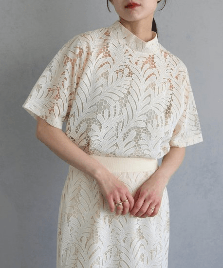 &g’aime SHEER LACE BLOUSE/988-64210