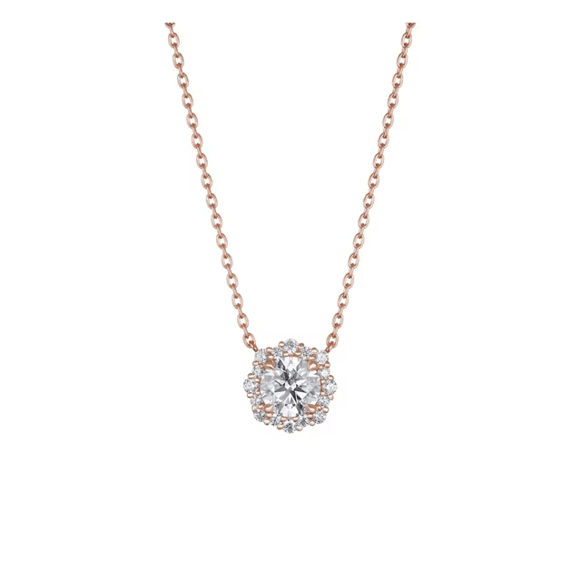 DE BEERS FOREVERMARK センター･オブ･マイ･ユニバース® フローラル ヘイロー ソリティア ペンダント