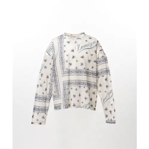 KAMIYA Bandana Print Sheer Jersey Long-Sleeve T-shirt