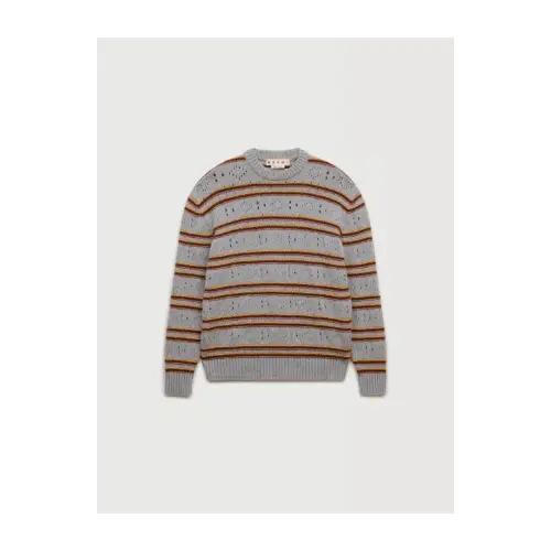 MARNI グレー 透かし編みのカシミアジャンパー