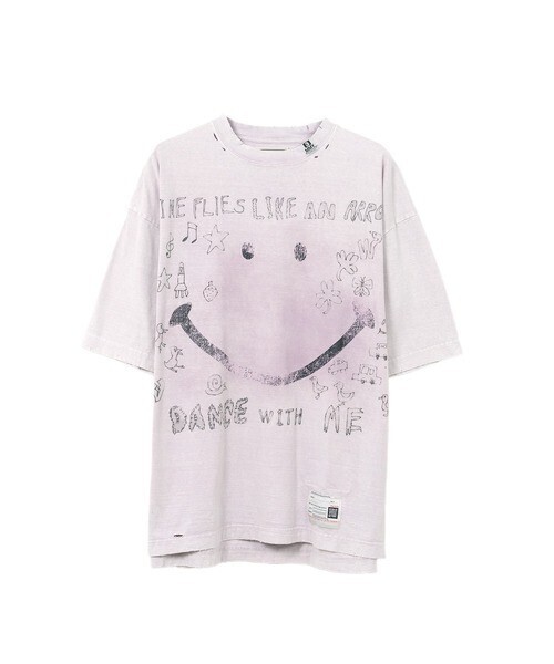 Maison MIHARA YASUHIRO Bleached Smily Face Print T-shirt