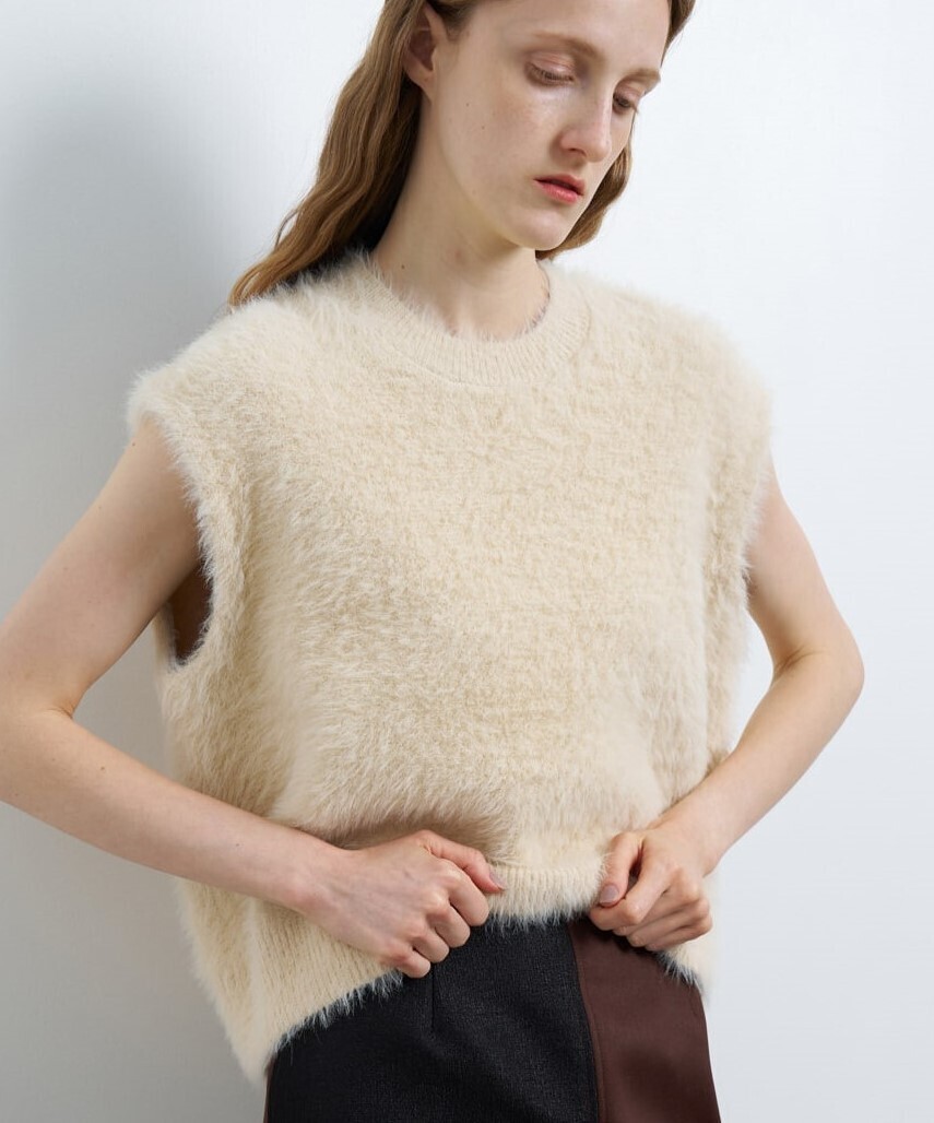 LANVIN en Bleu シャギーニットベスト