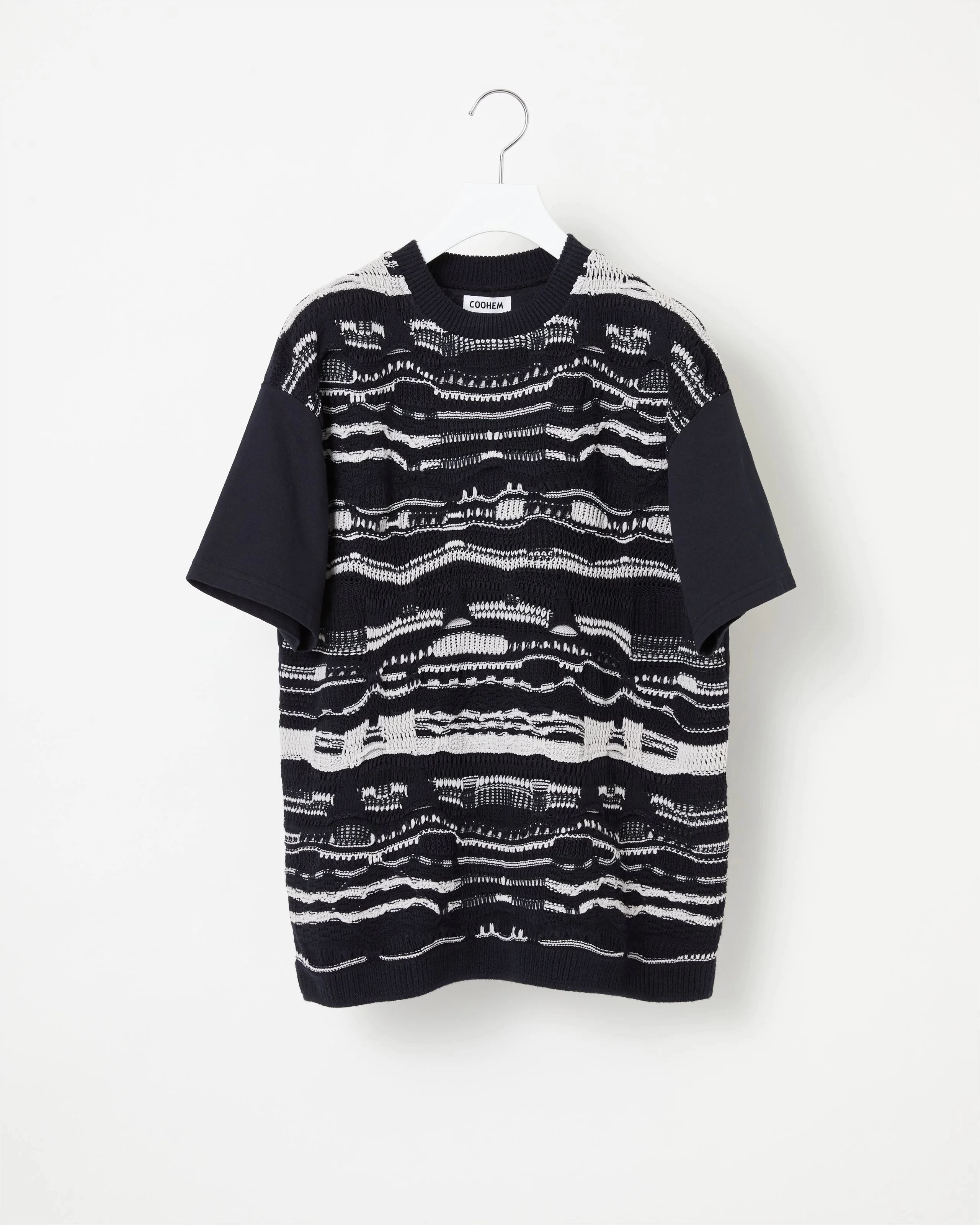 COOHEM GARMENT DYED 3D KNIT T-SHIRT