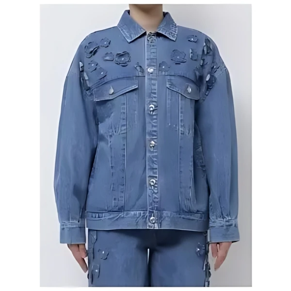 CALNAMUR 3D FLOWER DENIM BLOUSON