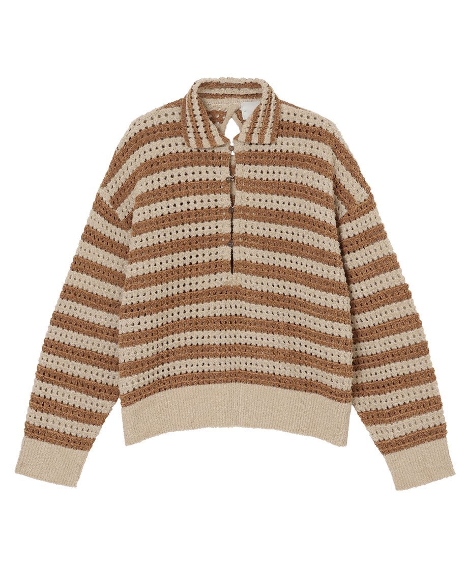 arenotis Fluffy WASHI Eyelet Knit Polo