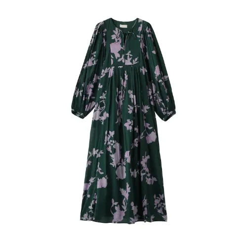 ne Quittez pas Cotton Voile Rose Print Hand Smocking Dress