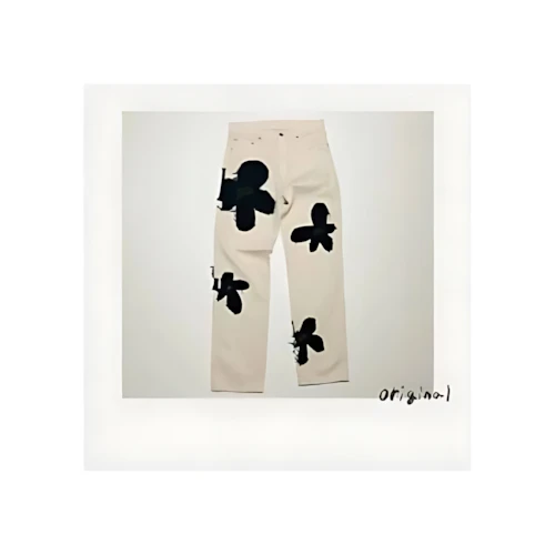 KHOKI Flower pattern denim pants