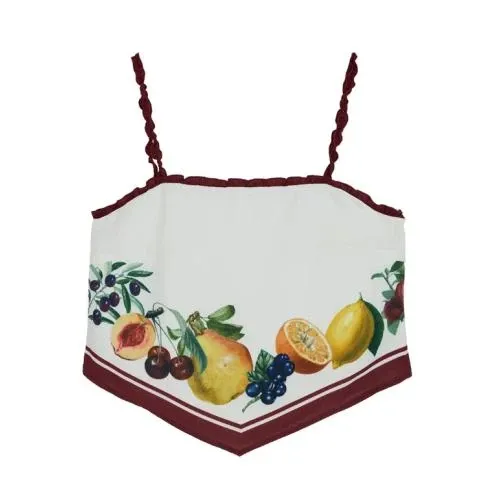 Ameri VINTAGE MEDI FRUIT SCARF PATTERN CAMI TOP