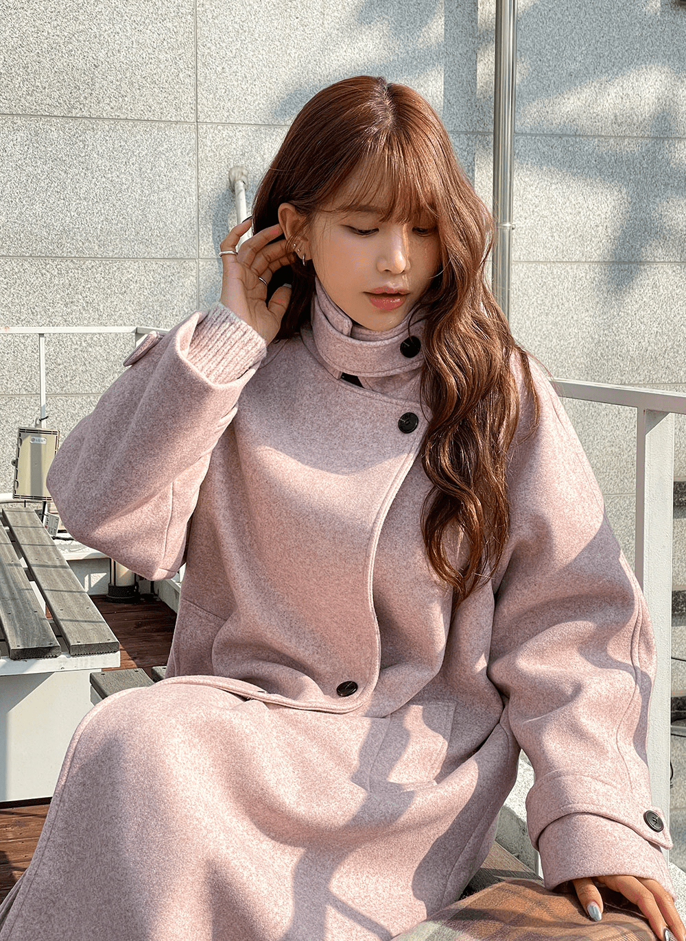 DHOLIC 2WAYウール混ロングコート・t00180