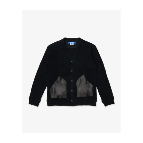 JUNYA WATANABE MAN Cotton Rib Knit X Leather