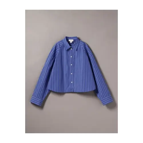 Calvin Klein ストライプボクシークロップドシャツ