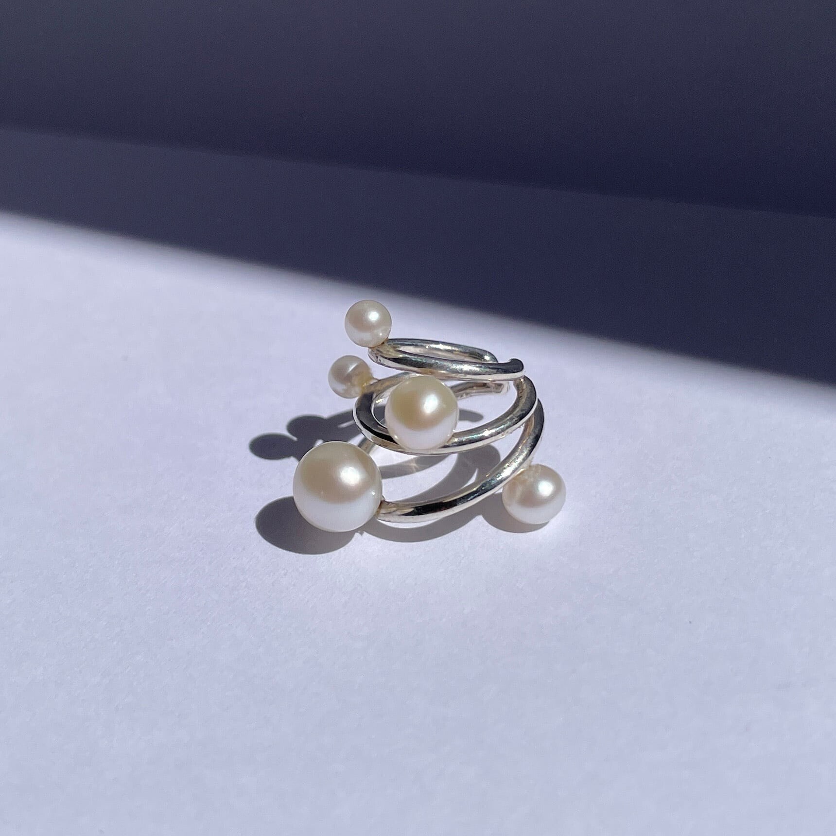 Etoilight Cosmo Pearls Ear Cuff / Sterling Silver