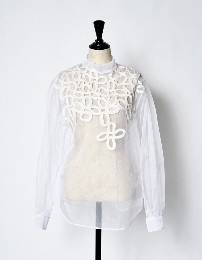RUMCHE Embroidery Sheer Tops