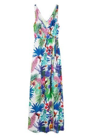 Desigual プリント柄ロング丈ワンピース